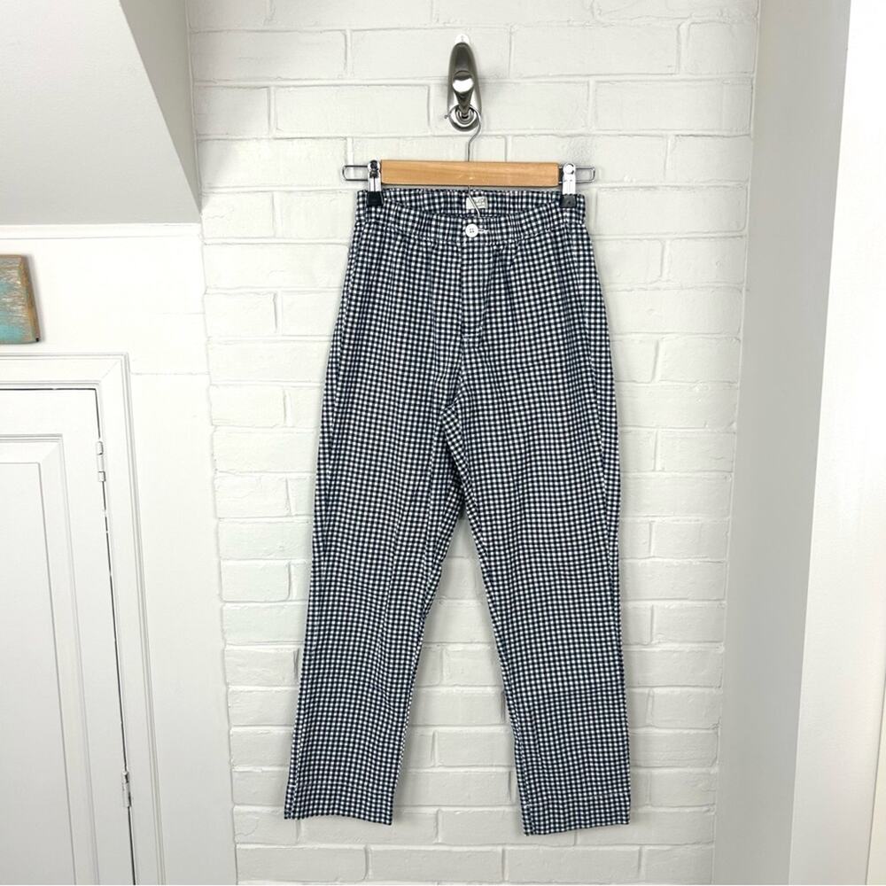 John Galt X Brandy Melville High Rise Gingham Tilden Ankle Cropped Pants Size S